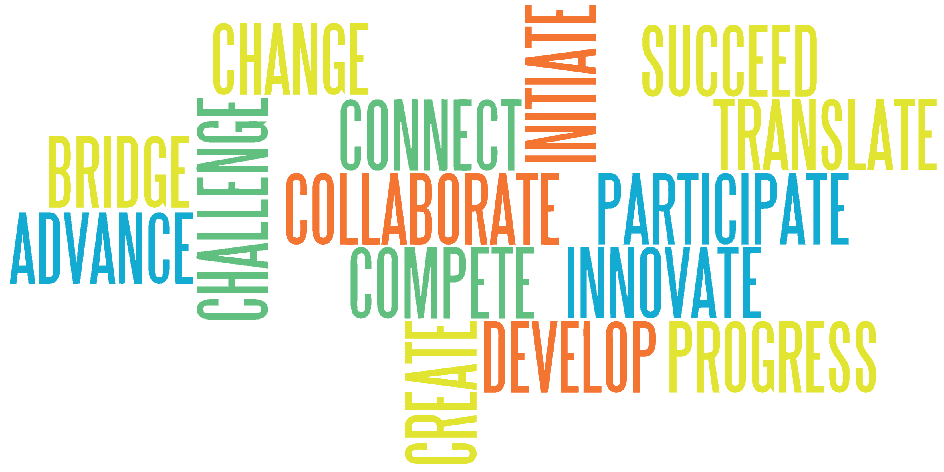 Word cloud representing core themes of the PInCh program